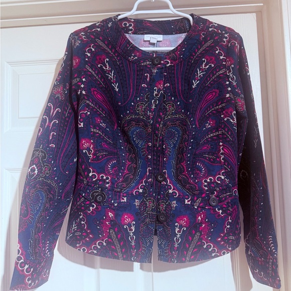 Charter Club Jackets & Blazers - Charter Club Pink and Blue Paisley Blazer